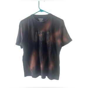 Custom Bleach Dyed T Mobile Graphic Tee Black Splatter Shirt Medium